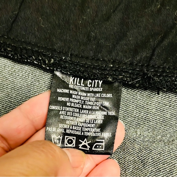 Kill City by Lip Service”LA MF’s” Zero Future Black Punk Denim Vest Women M - Picture 8 of 9